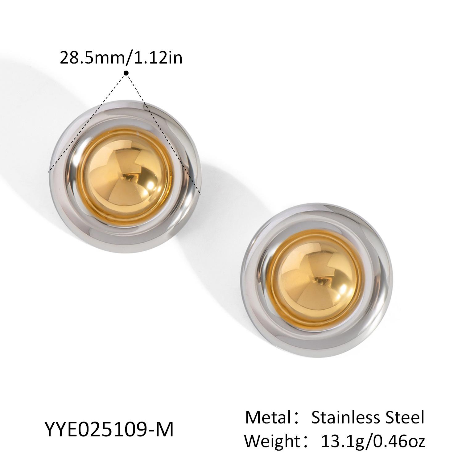 

Stainless Steel Metal Stud Earrings Women Two Tone Irregular Bold Exaggerated Earrings Elegant No Fade Party Jewelry Accessories