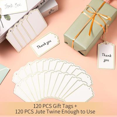 60 Pezzi Etichette Vuote Creative Fai da Te per Scrittura a Mano Decorazione Rettangolare da Appendere Etichette Prezzo Etichette in Carta Kraft Decorazione per Imballaggio
