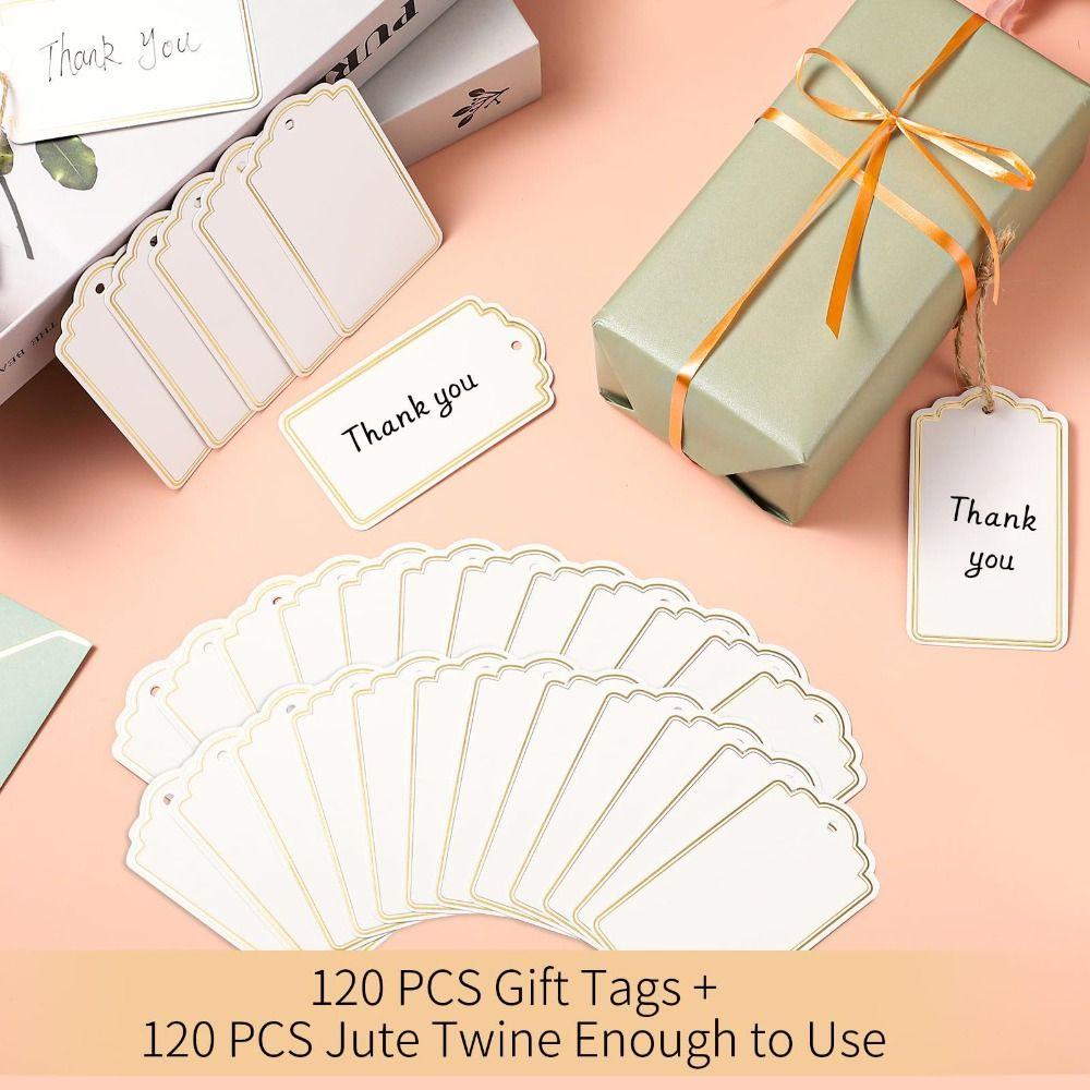 60Pcs Durable DIY Handwriting Blank Tag Rectangular Hanging Decoration Packaging Label Gift Lable Packaging Decoration