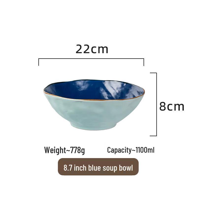 ZISIZ Retro Farbblock Keramik Suppenschüssel