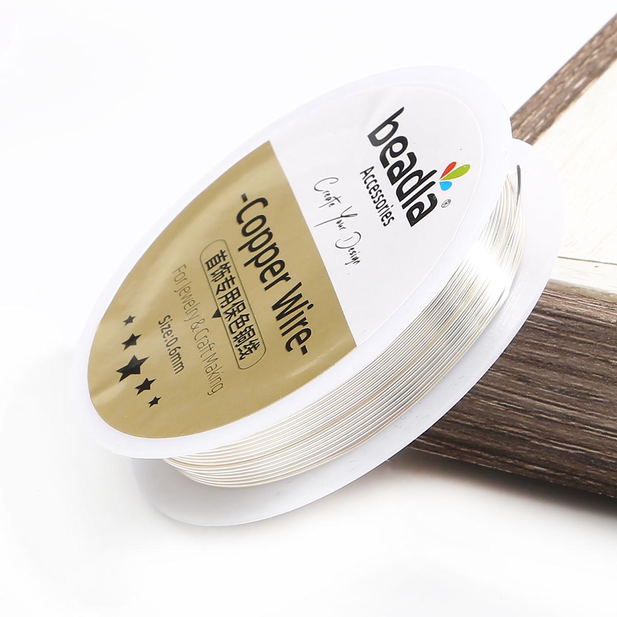 

Медная проволока для бисероплетения для браслета «сделай сам», ожерелья, цветного ювелирного шнура, веревки для рукоделия 0.6mm 5M