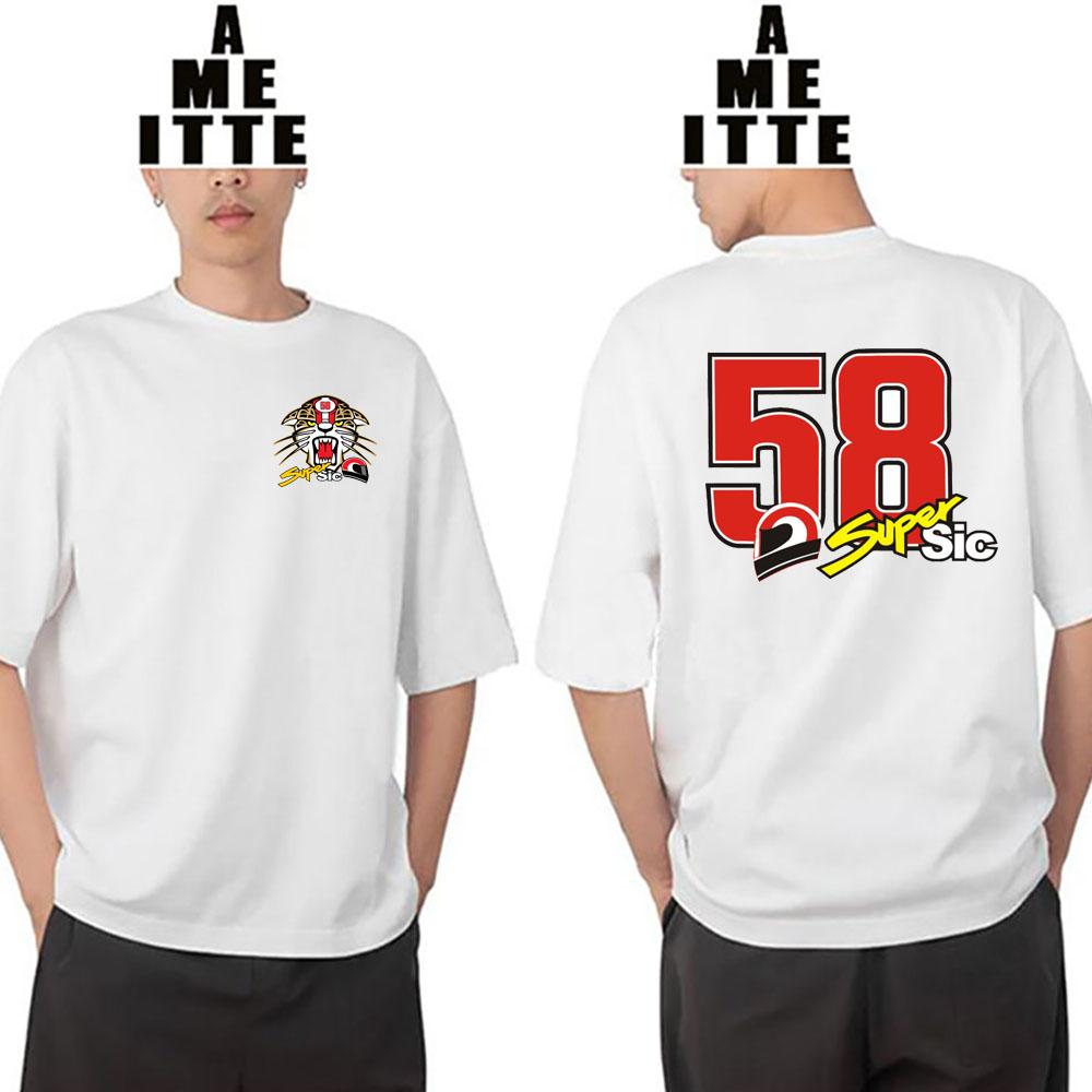Marco Simoncelli 58 Gp Race Legend Tshirt New Unisex Short Sleeve Adventure Riding Sport Boy Casual Tees Funny Motorcycle Tops