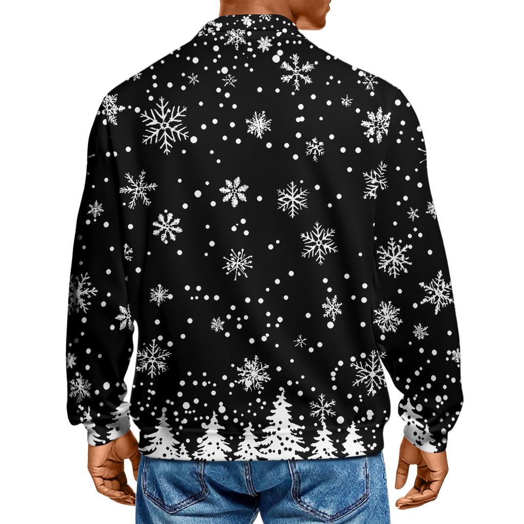 Men's Casual Collared Long-Sleeve Knit Base Layer Top