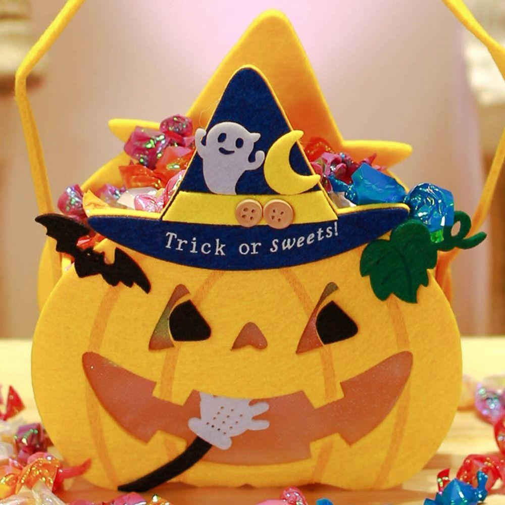 New Non-woven Fabric Halloween Candy Bag Hand-held Navidad Sugar Bag Party Decor Kids Favor Handbag Haloween