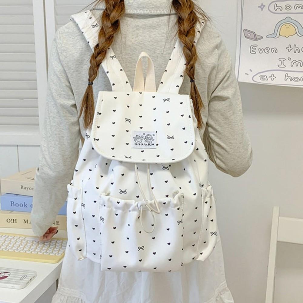 Lightweight Drawstring Backpack College Style Korean Style Nylon Backpack Large Capacity Cloth Students School Bag Travel