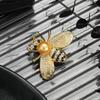 Cute Diamond-Encrusted Pearl Bee Brooch, Heavy Industry Light Luxury High-End Sense Fashion Temperament Suit Pin