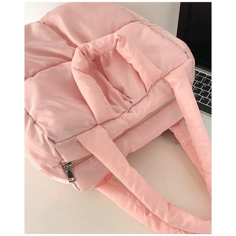 Autumn And Winter Bag Large Capacity Cotton Dress Bag Fashionable Versatile Shoulder Bag Down Bag Handheld Tote Bag