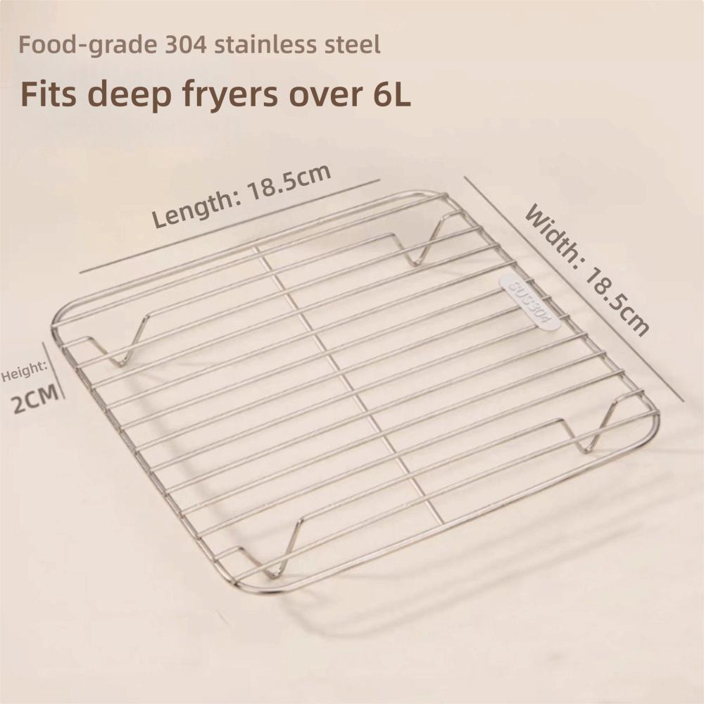 Round Square Cooking Rack With Foot 304 Stainless Steel Air Fryer Rack Thicken Cooling Rack Home Kitchen Oven Steamer Cooker