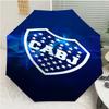 Club Atlético Boca Juniors Print Automatic Umbrella, 8 Rib Iron Frame, Plastic Handle, Suitable for Outdoor Travel &Daily , Ideal Gift