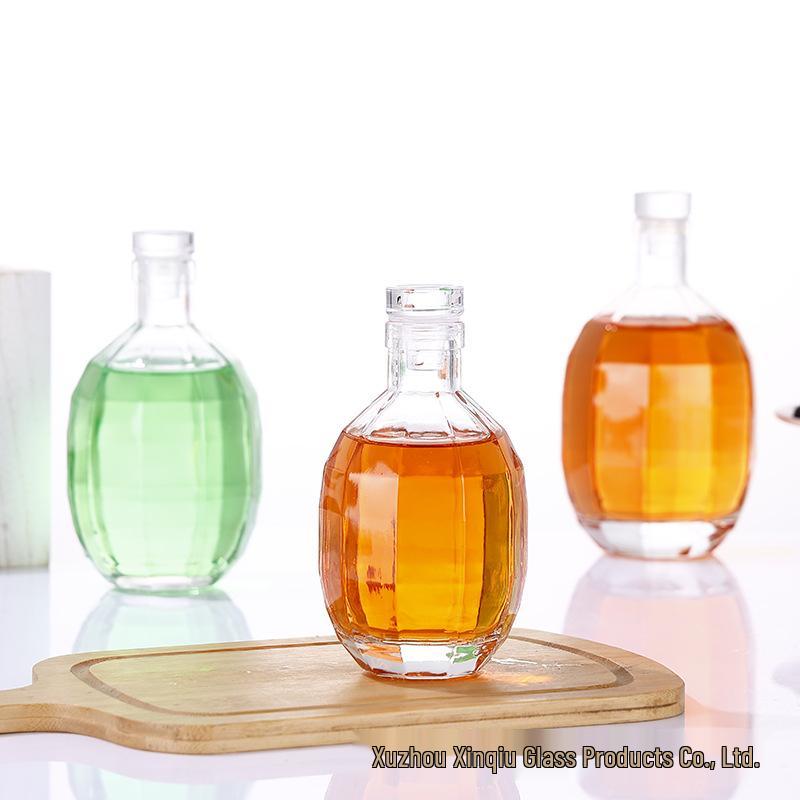 Rhombus Polygon Glass Wine Bottle with Lid