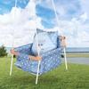 Swing for Kids, Baby Swing Hanging Indoor Outdoor, Kids Wooden Swing, Baby Garden Swing, Jhula for Kids with 2 Pillow (Blue Fox)