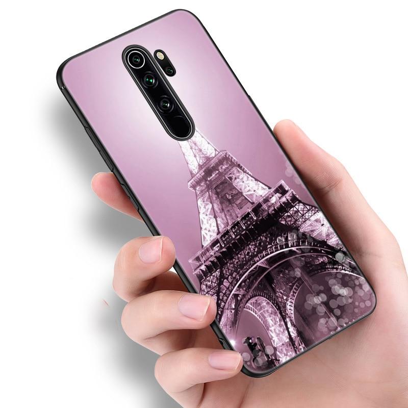 Liebe Paris Eiffelturm Silikon Telefon Fall Für Xiaomi Redmi Hinweis 11 10 9 8 Pro 11T 10T 10S 9S 8T 9 9A 9C 9T Schwarz Soft Cover