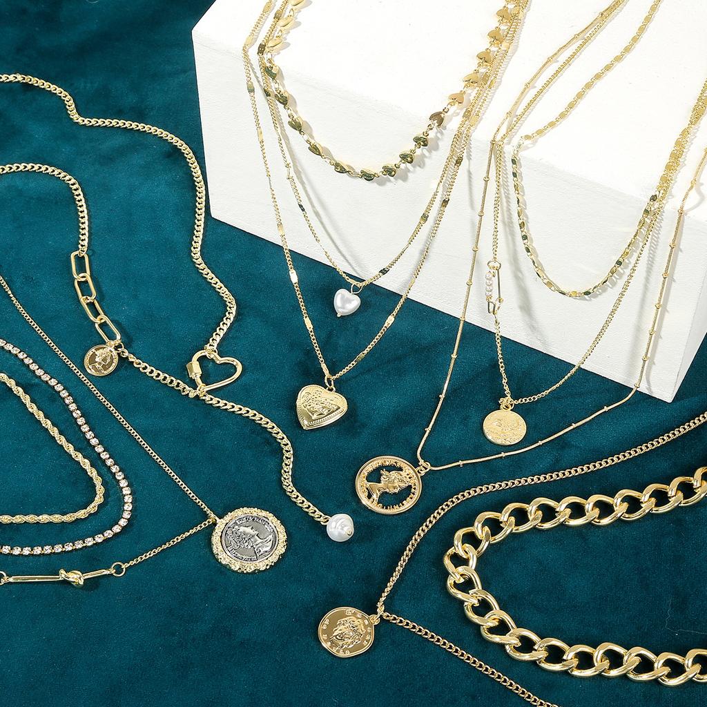 Necklace for Women Necklaces Ins Wind Multilayer Double Layer Necklace Collarbone Chain Love Heart Necklace Female Niche Design Sense Elegant Necklace