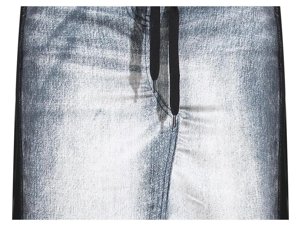 Spring-Summer Distressed Denim Patch Hoodie Long Skirt for Women