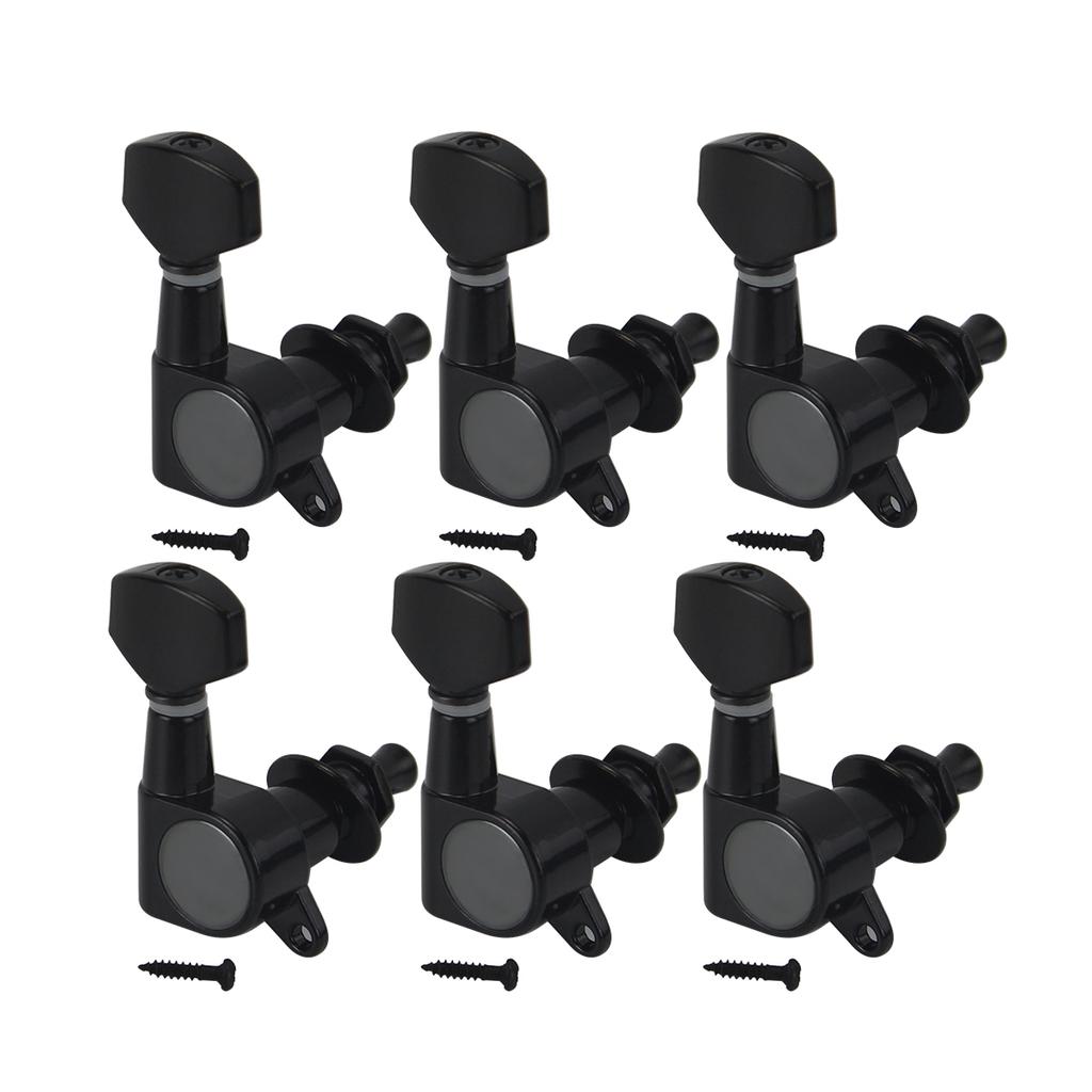FLEOR Set of 6R Sealed Guitar Machine Heads Tuners Tuning Pegs Keys Small Button for Right Handed Guitar