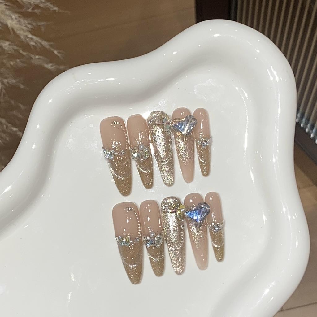 Rent Handgjort Fint Leende Kattöga Pärlkvalitet K9 Borr Persikohjärta Borr Dimö