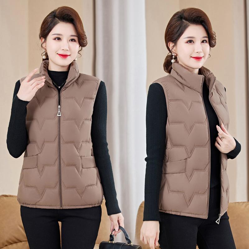 Joker Plus Size Cotton-padded Jacket Vest Female Short Paragraph Outside The Middle-aged Winter Ladies Cotton-padded Jacket Vest Female
