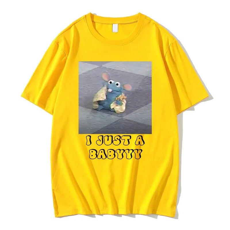 

Футболки Tutter I Just A Babyyy, футболка Little Babyyy, футболка с рисунком забавной мыши, унисекс, повседневные футболки унисекс с короткими рукавами большого размера 3XL