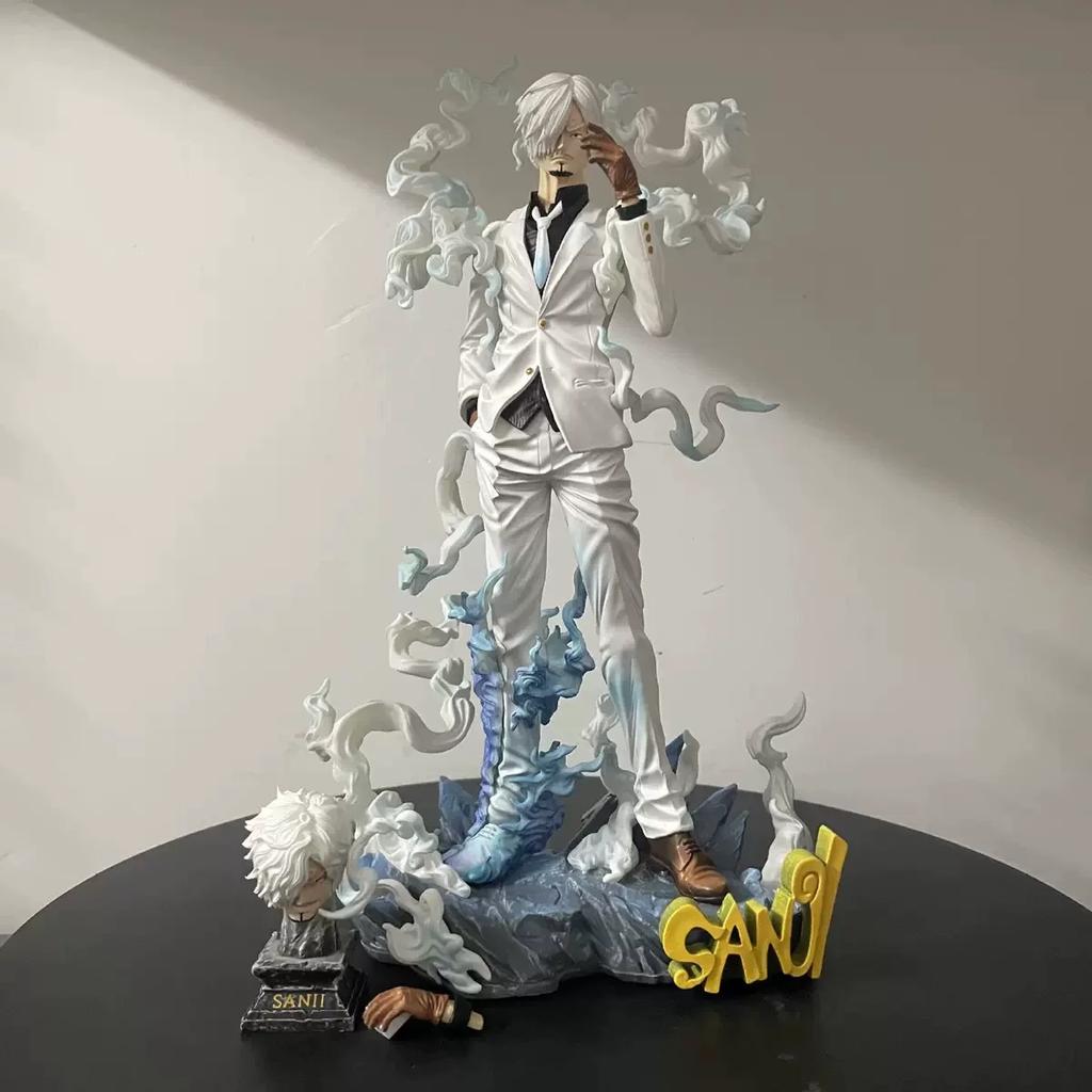 One Piece Nika Sanji Nika Zoro 28cm Anime Figure Two Headed Statue With Base PVC Collectible Model Toy Desktop Ornament Boy Gift
