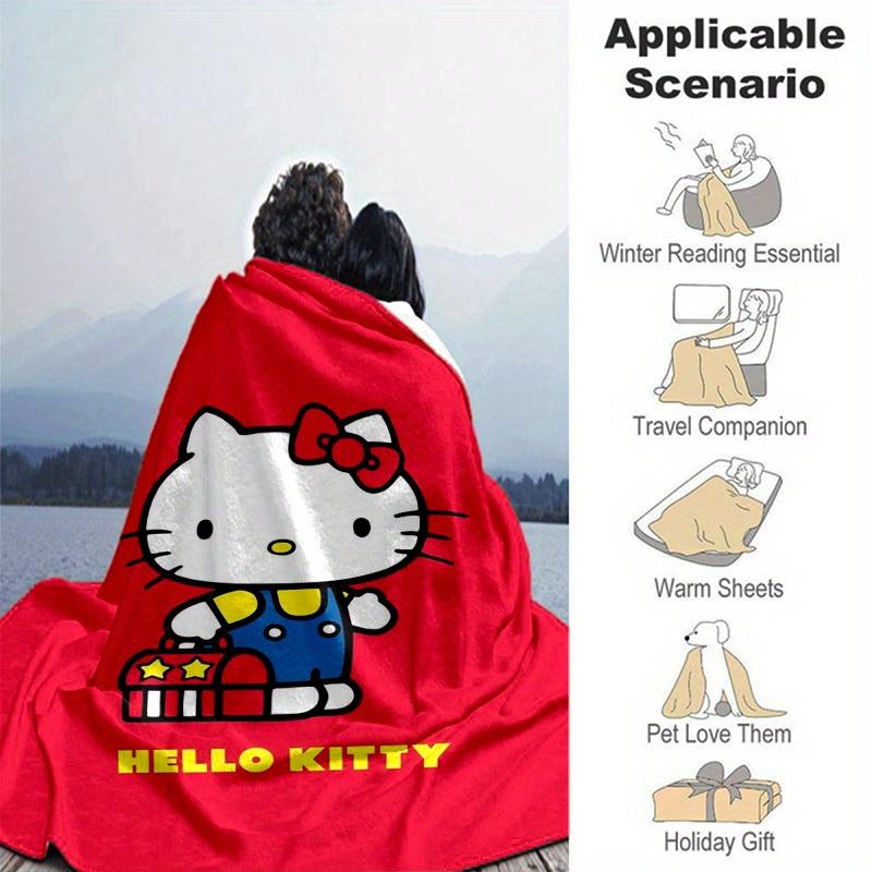 1pc. Hello Kitty Cute Cartoon Blanket - Perfect for Home, Office, Outdoor Use, Gift Idea, Suitable for Al
