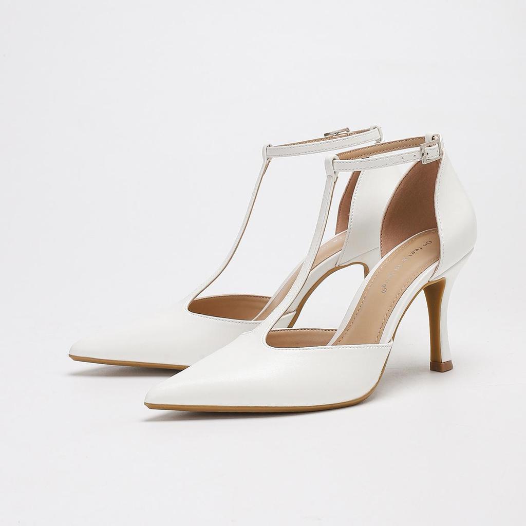 On Feet & In Love: Stylish T-Strap Pointed Toe Stilettos with Comfortable Buckle Closure