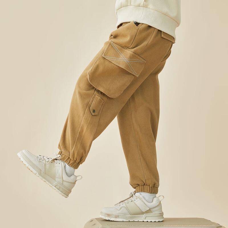 Boys  Embroidered Pocket Flap Twill Cargo Pants 110