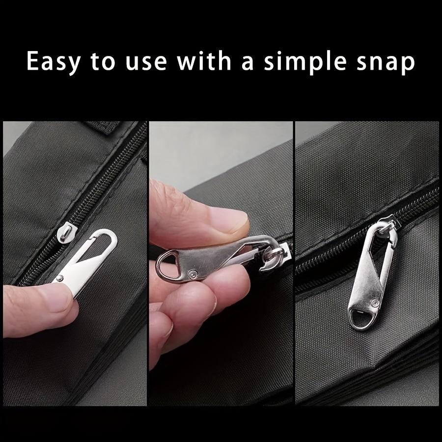 4pcs Stainless Steel Zipper Pull Repair Kit Universal Zipper Replacement Slider Handle Bags Clothing Purses Durable Long-Lasting