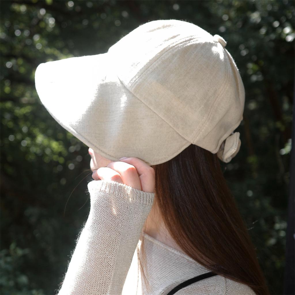 Breathable Cotton And Linen Sunscreen Fisherman'S Hat Children'S Summer Versatile Sun Hat Bow Shows Washbasin Hat Tide