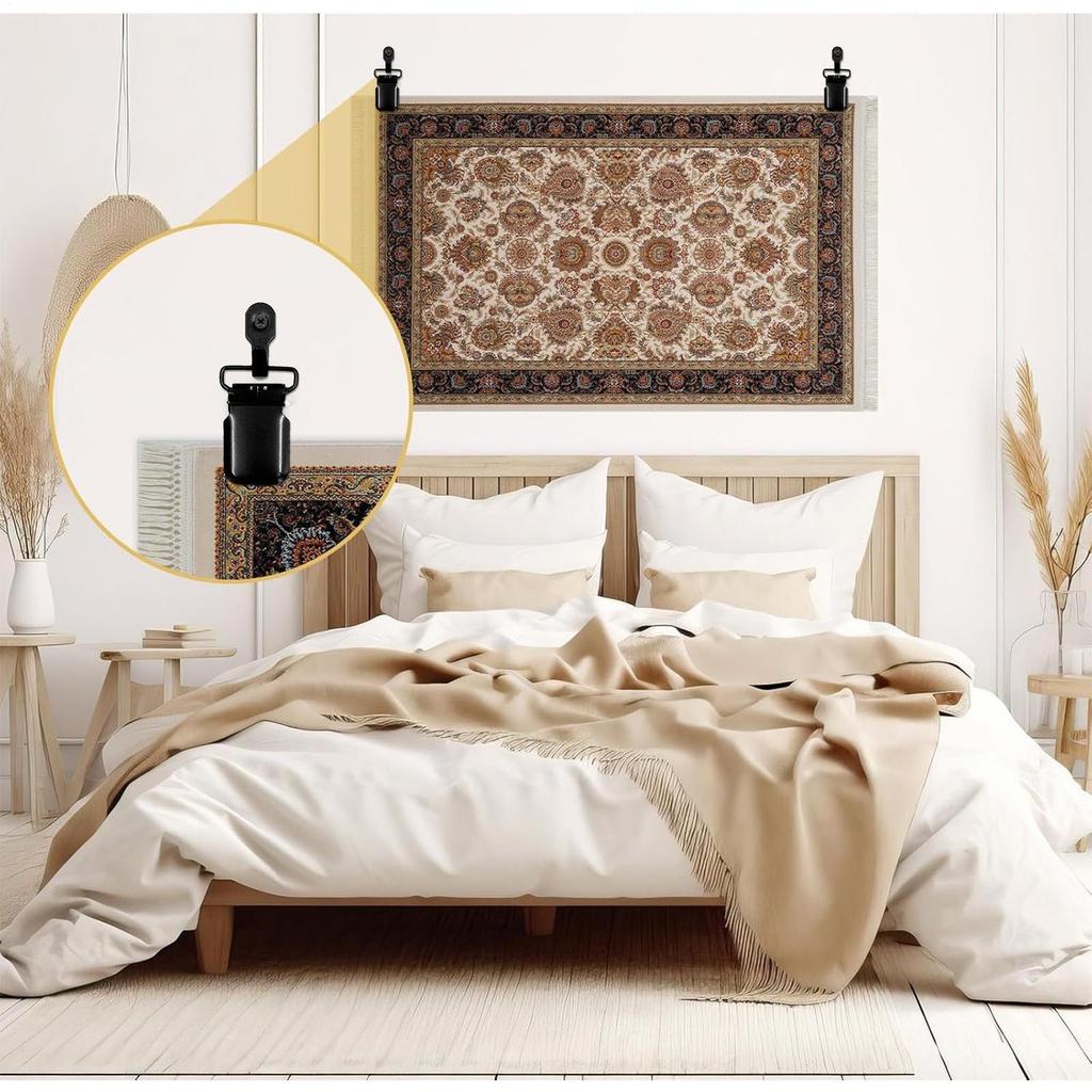 Tapestry Wall Hangers 4 Pieces Removable Heavy Duty Clip Tapestry Wall Clamps For Display Pictures Posters Frames Art Canvas