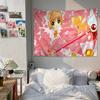 Anime CCardcaptor Sakura Girl Colorful Tapestry Wall Hanging Bohemian Wall Tapestries Mandala Wall Hanging Sheets