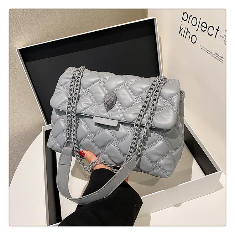Trendy Quilted White Pu Handbag Stylish Shoulder Bag For Women Versatile Fashionable Use