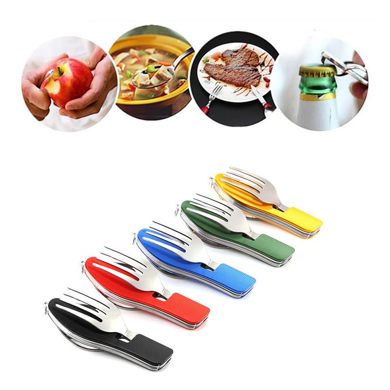 Buy 3 In 1 Portable Folding Knife Fork Spoon Set Compact Pocket Spoon