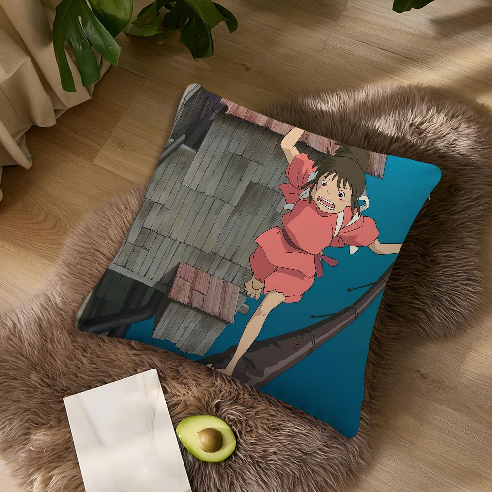 

Чехол для подушки Anime S-Spirited A-Away для гостиной, акцентная подставка для спинки дивана, квадратная подушка для отдыха, наволочка для компаньона для сна 30x30CM(12x12in)