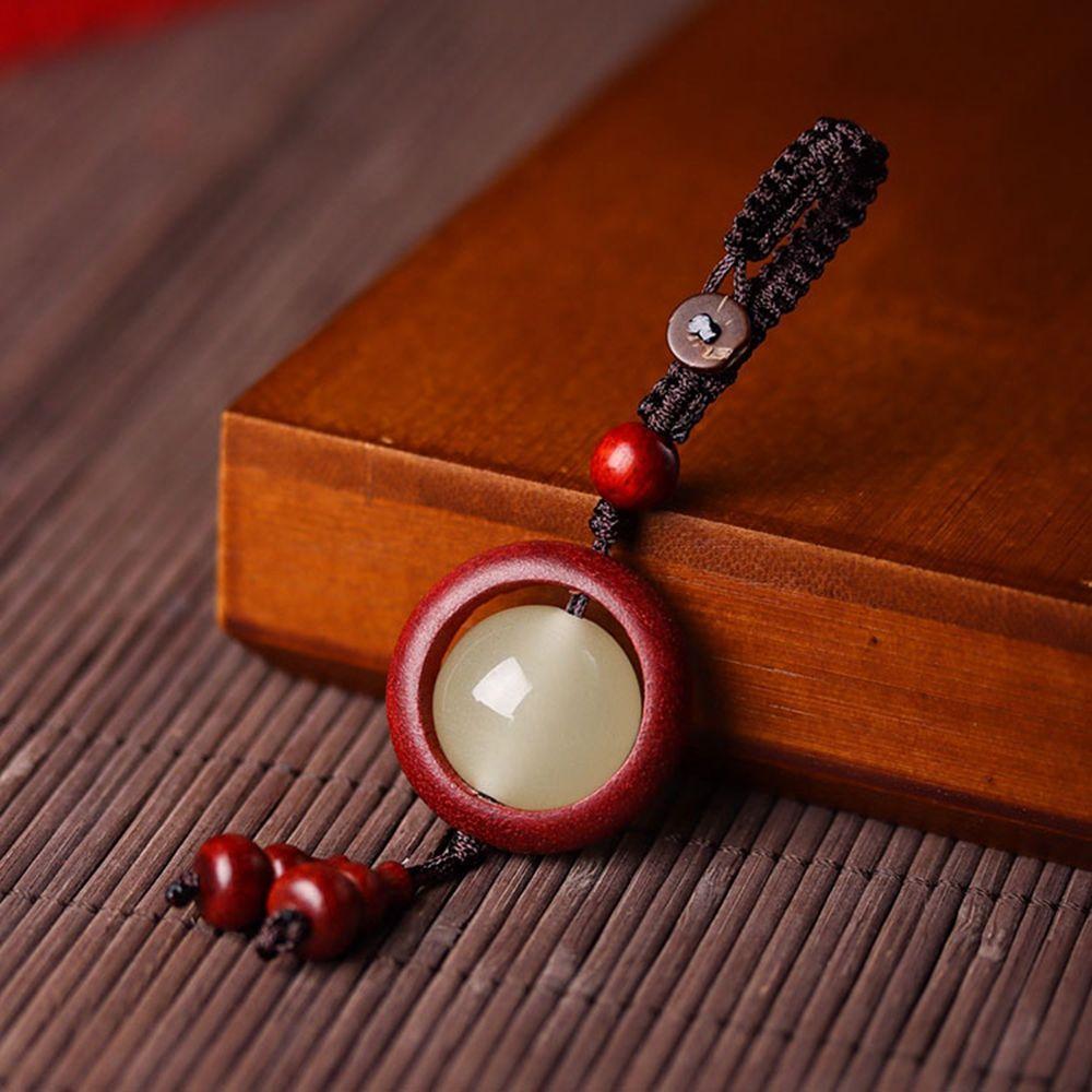 With Luminous Hanging Cord Strap Cell Phone Lanyard Red Sandalwood Pendant Bag Pendant Mobile Phone Lanyard