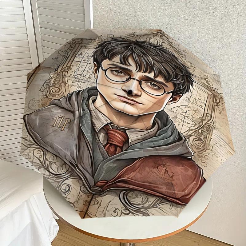 1PC Harry Potter Umbrella-8-Rib Reinforced, Automatic Open, Lightweight & Durable, Cute Fashion Accessory for Outdoor, D2695
