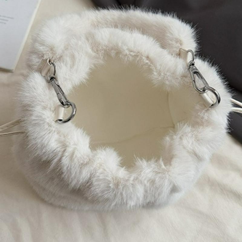 New Fashi Commuter Crossbody Bags for Women Stylish Fluffy Shoulder Handle Bag Comfortable and Versatile Texture Bucket Bag