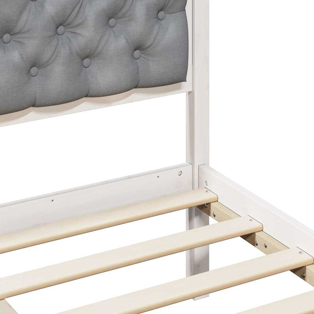 Bed Frame Light Grey 80 x 200 cm Solid Pine Wood