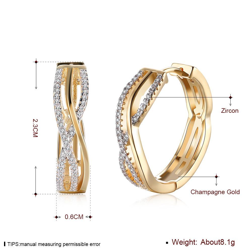 925 Sterling Silber Zirkon Kreativer Ohrclip für Damen 18K Gold Platinierte Ohrringe Modeschmuck
