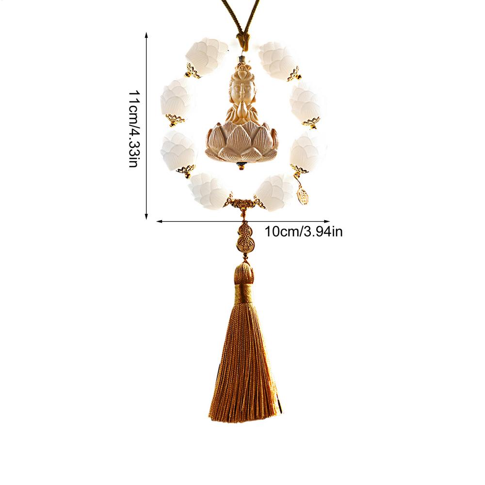 Auto Innenraum Lotus Buddha Anhänger Viel Glück Rückspiegel Anhänger Hängbarer Buddha Ästhetischer Schmuck Für LKW Wohnmobil