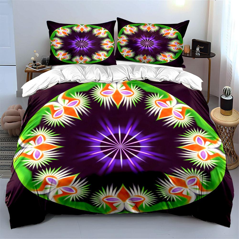 Colorful Decorative Pattern Set Soft Comfortable Duvet Cover Bedding Set Included 1*Duvet Cover & 2*Pillowcases, Gift
