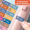 Personalized Name Stickers - Waterproof Labels For School Items Glass Water Bottles  Tea Cups | Trendy  Strong