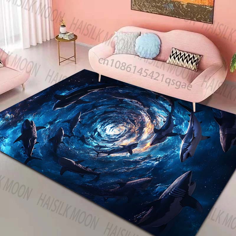 

Sharks vortex deep sea fantasy Pattern Rug Carpets for Bedroom Living Room Sofa Mat Creative Door Mat Cloakroom Home Decor 40x60cm