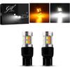 2pcs Super Bright 400LM 7443 Amber/White Switchback Turn Signal LED Light B