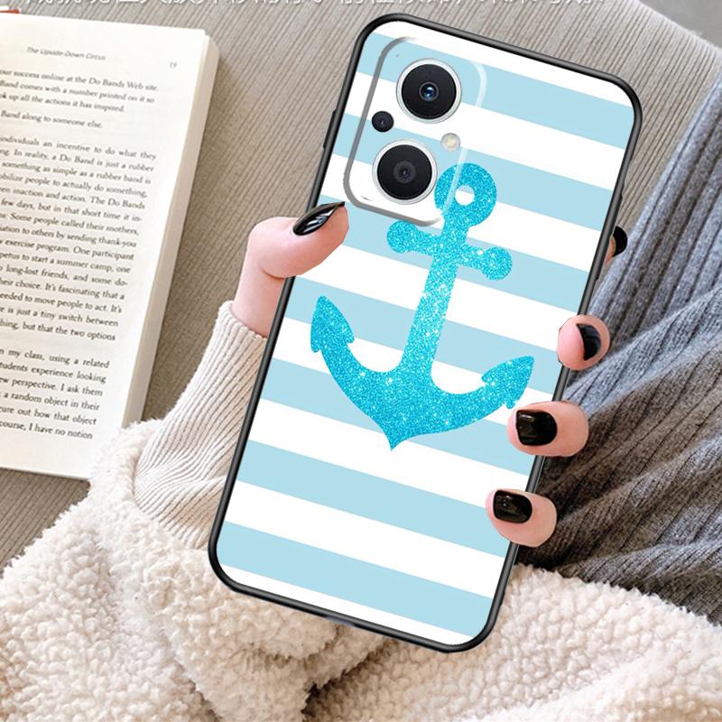 Stripes Anchor Boat Ship Case For OPPO Reno 13 13F 12 11 F 8T 7 8 10 Pro OPPO Find X8 Pro X6 X3 X5 Lite Cover Fundas