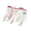 Wood Ear Lace Bubble Mouth Kitten Mid-Calf Socks - Women's Cute College-Style Striped Socks