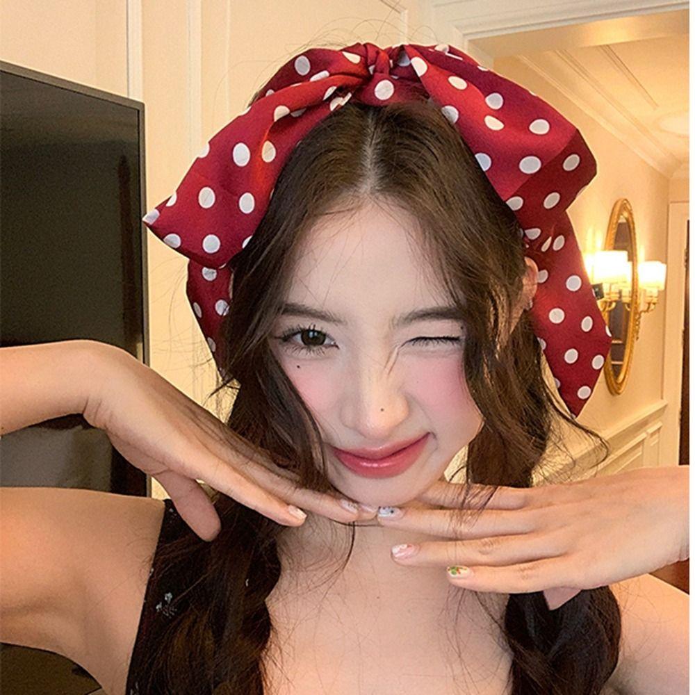 Retro Polka Dot Scarf Printed Long Scarves Luxury Scarf Headband  Wedding