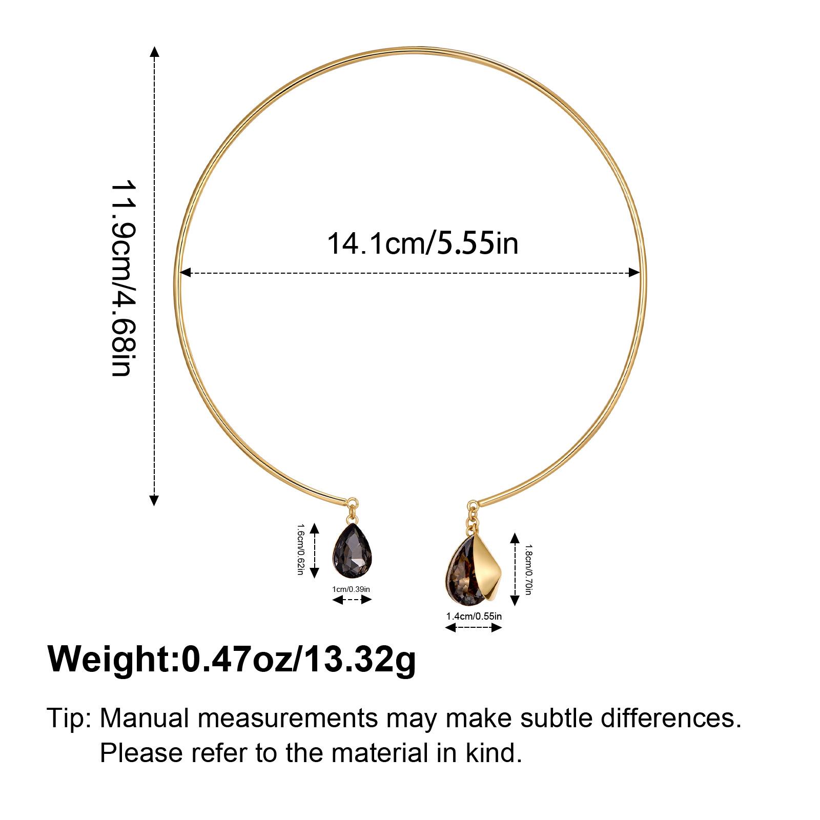 Amazon simple geometric water drop pendant collar wholesale