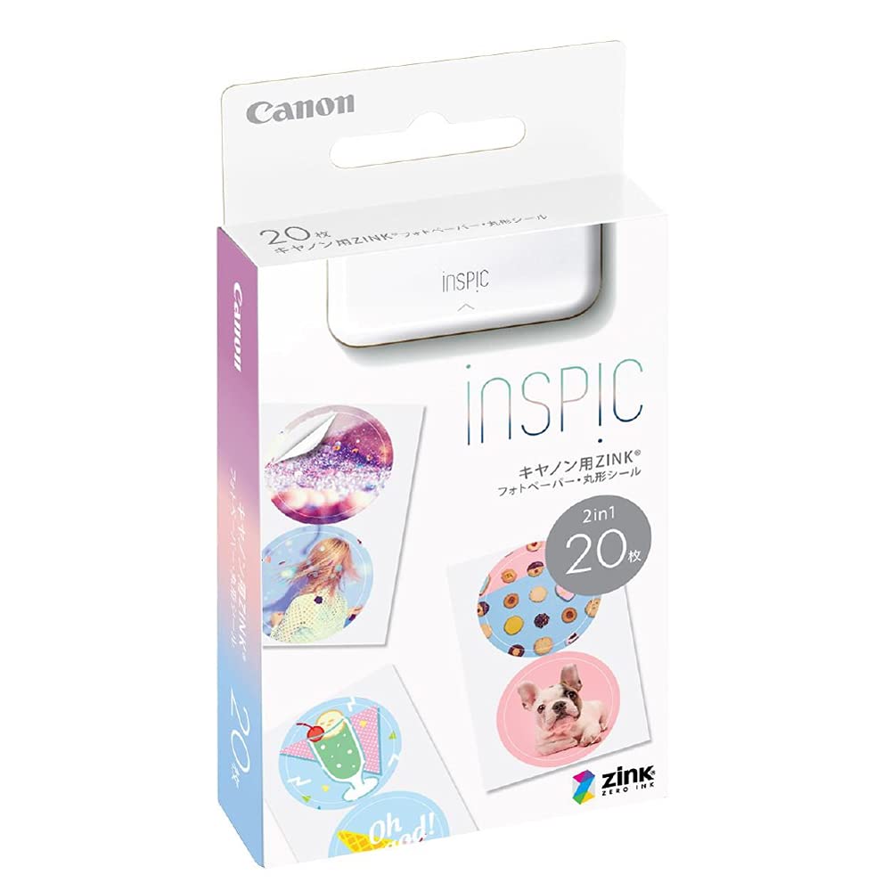

Фотонаклейки Canon ZINK для смартфона 20 шт паперові/круглі принтери,