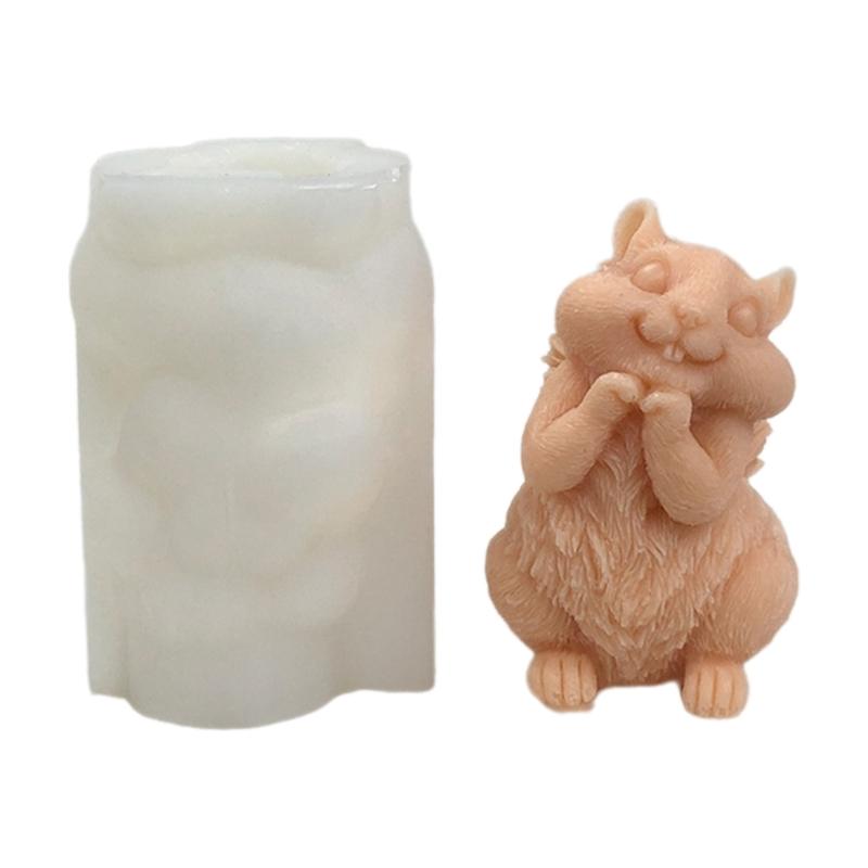 Creative Squirrel Silicone Candle Mold Squirrel Shape Ornament Moulds Silicone Craft Molds Silicone Texture for Crafting