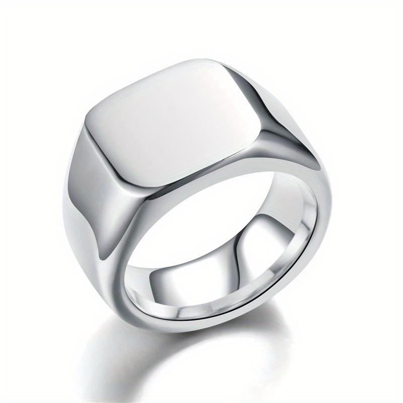 

Titanium Steel Retro Ring - 1 Piece European And American Style Plain Ring For Men Number 7